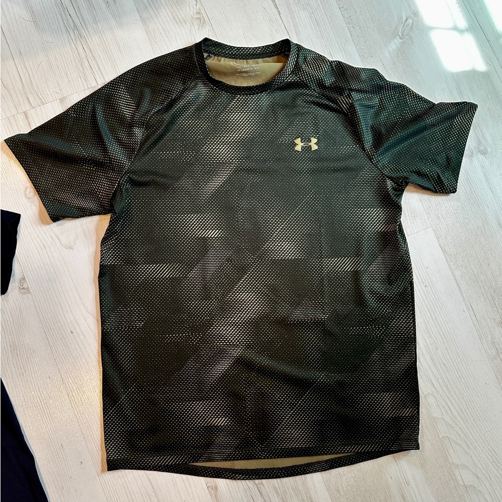 Bundle of two men’s under armor, athletic shirts, size medium